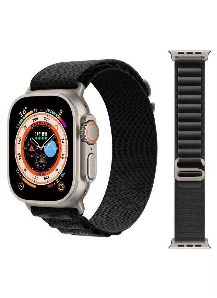 IAF - Alpine Loop Band 49mm 45mm 44mm for Apple Watch Series Ultra/8/SE/7/6/5/4/3/2/1 Nylon Woven Textile Loop Sport Strap Wristband Black - Image 1