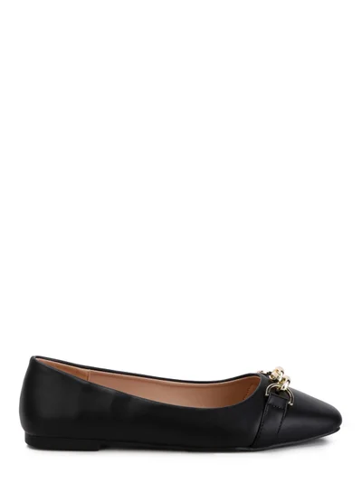 London Rag Embellished Flat Ballets in Black