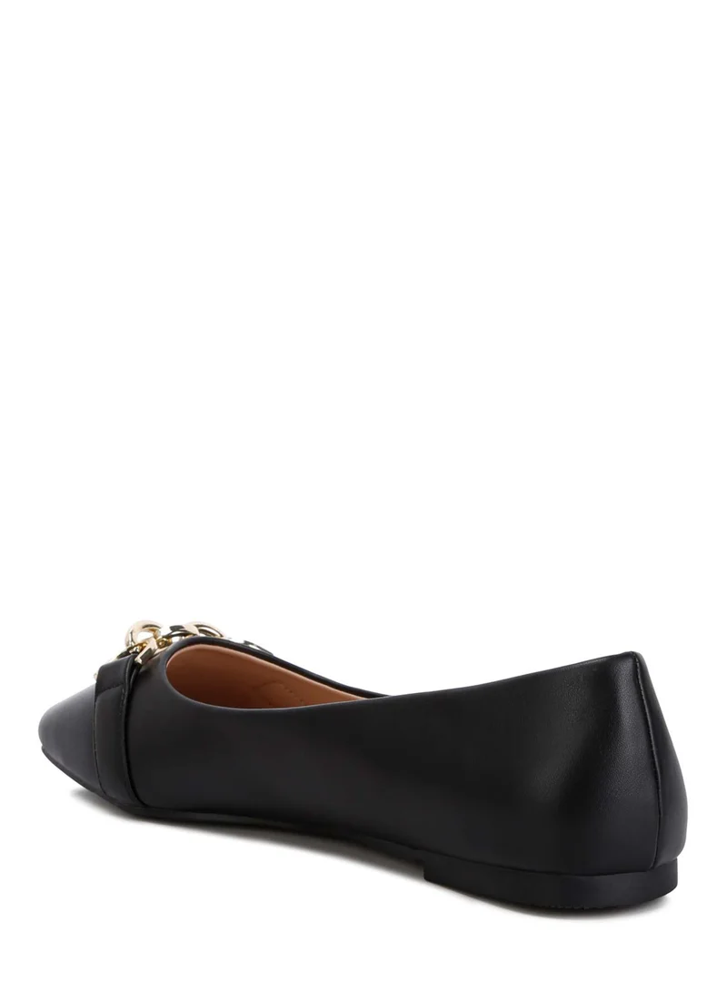 London Rag Embellished Flat Ballets in Black