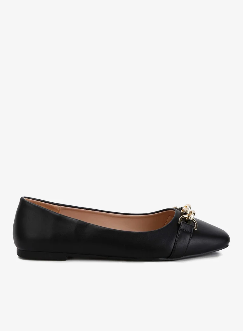 Embellished Flat Ballets in Black