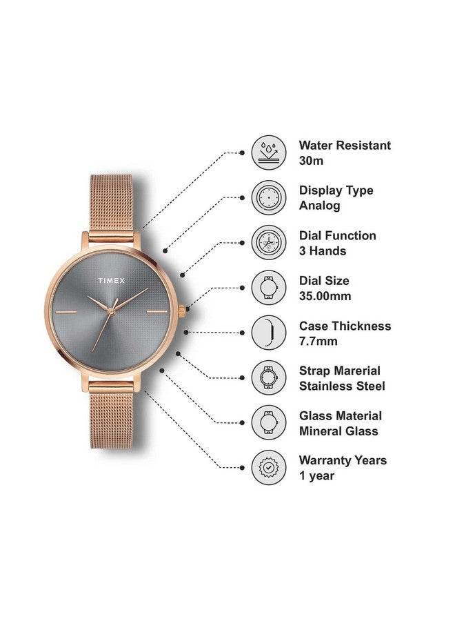 TIMEX Analog Dial Grey Women watch-TWEL155SMU05 - Image 2