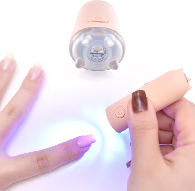 مصابيح كادس ميني UV لأظافر الجل تحمي الجلد مصباح أظافر LED قابل لإعادة الشحن ضوء UV فلاش لتجفيف الأظافر تجفيف طلاء الجل لاصق الأظافر ملصقات فن الأظافر على شكل أذن قطة