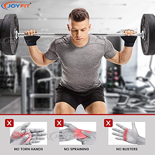 JoyFit Workout Gloves with Wrist Support, Comfortable Padding and Finger Protection for Home and Gym Training, Fitness, Weightlifting, Exercise, Calisthenics, Pull ups for Men and Women (Pair) - Image 4