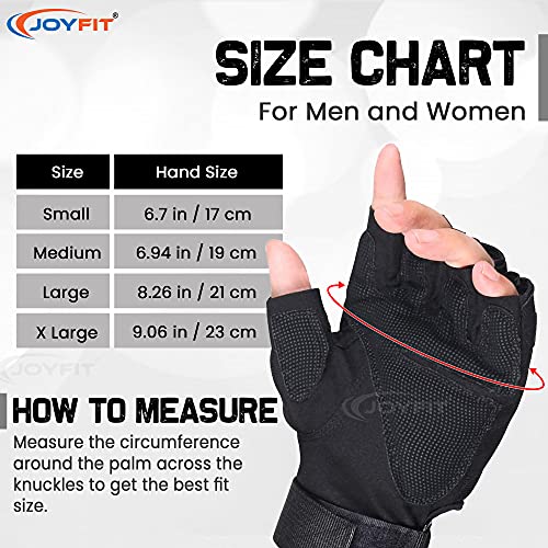 JoyFit Workout Gloves with Wrist Support, Comfortable Padding and Finger Protection for Home and Gym Training, Fitness, Weightlifting, Exercise, Calisthenics, Pull ups for Men and Women (Pair) - Image 3