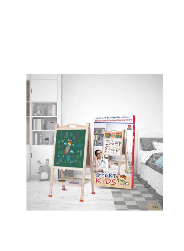 سندس سبورة مزدوجة الوجهين مع خشب عالي الجودة / متوسط ​​الحجم 800 مم × 400 مم