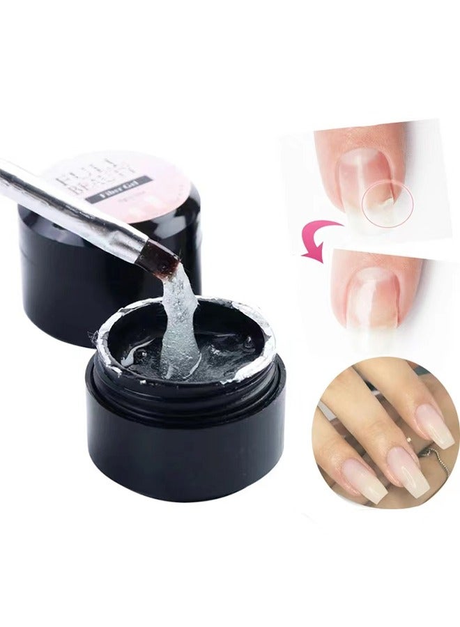 اتش واي جل LED / UV Builder Gel Clear ، جل إصلاح تمديد الأظافر ، جل إصلاح الأظافر جل تمديد العلاج بضوء الأظافر الشفاف ، 2 أونصة  - Image 1