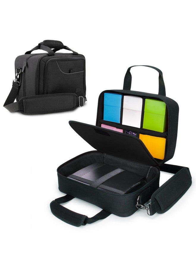 USA Gear Card Deck Storage Bag Compatible With Tcg And Ccg Card Games Card Protector Bag With Padded Shoulder Strap Customizable Interior Weather Resistant Fits Boxes And Loose Cards Black  - Image 1