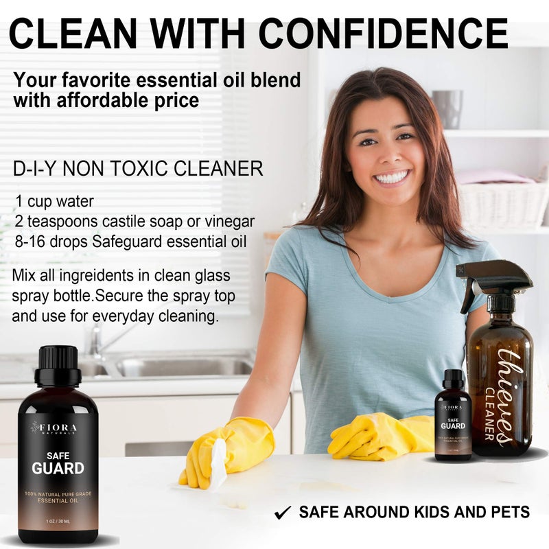 Fiora Naturals Immunity Essential Oil Blend for Health Shield Aromatherapy with Clove Cinnamon Lemon Rosemary & Eucalyptus Oil - Thieves and Robbers Safeguard Oil - Immune Support Blend - Diffuse or Apply - Image 4