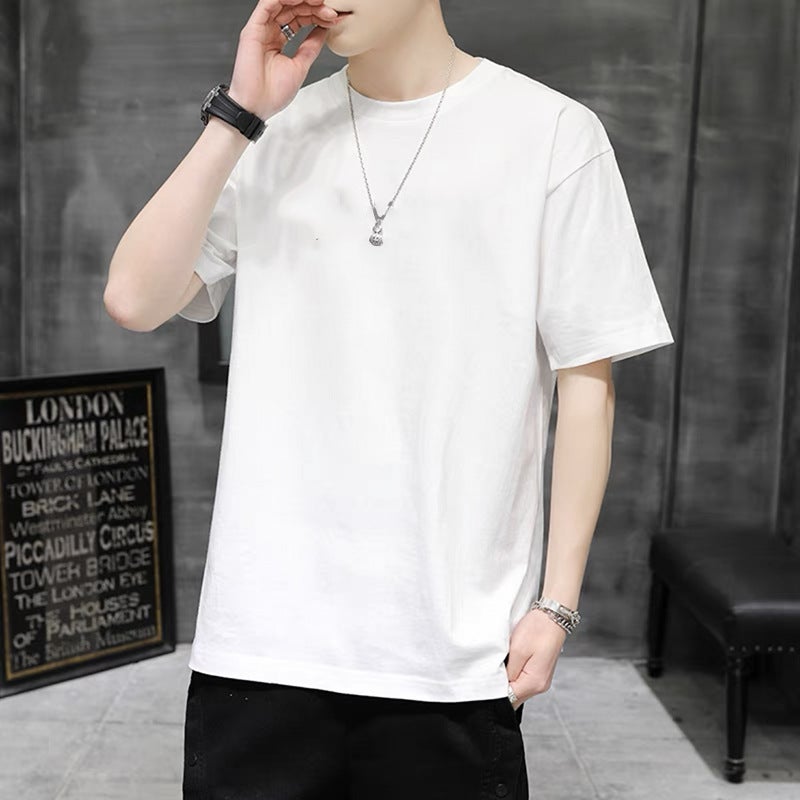Men'S Short-Sleeve T-Shirt Casual Letter Print Sports Tee Thin Stylish Versatile Crew Neck Top Trendy Cool Men'S T-Shirt - Image 1