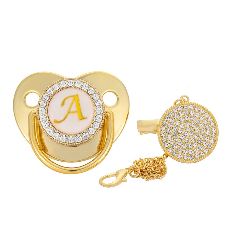 Factory direct sales children 26 letters golden soothing pacifier weaning artifact baby soothing play mouth - Image 2
