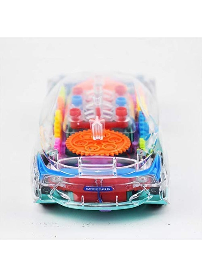 TOY GARDEN - Transparent Concept car 3D Super Car Toy, Car Toy for Kids with 360 Degree Rotation, Gear Simulation Mechanical Car, Sound & Light Toys for Kids Boys & Girls - Image 1