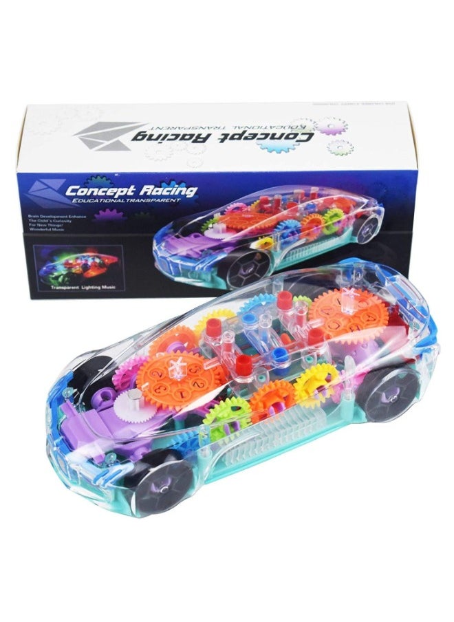 TOY GARDEN - Transparent Concept car 3D Super Car Toy, Car Toy for Kids with 360 Degree Rotation, Gear Simulation Mechanical Car, Sound & Light Toys for Kids Boys & Girls - Image 1