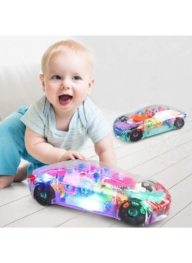TOY GARDEN - Transparent Concept car 3D Super Car Toy, Car Toy for Kids with 360 Degree Rotation, Gear Simulation Mechanical Car, Sound & Light Toys for Kids Boys & Girls - Image 1