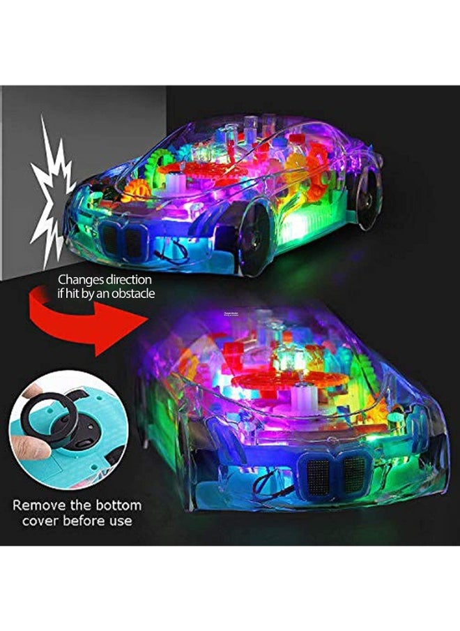 TOY GARDEN - Transparent Concept car 3D Super Car Toy, Car Toy for Kids with 360 Degree Rotation, Gear Simulation Mechanical Car, Sound & Light Toys for Kids Boys & Girls - Image 1