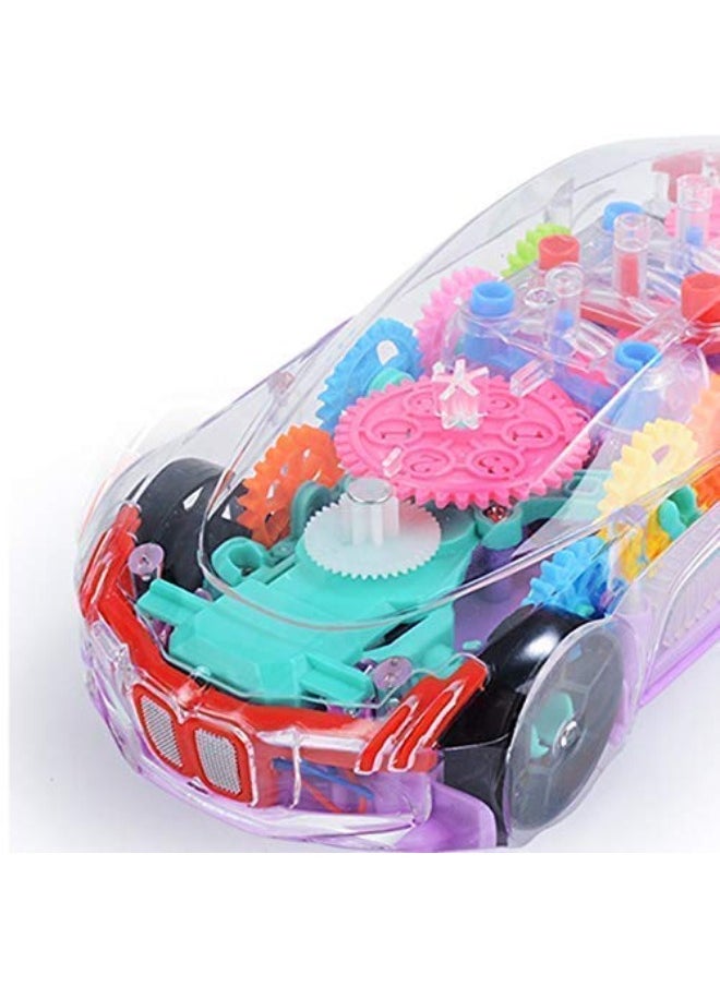 TOY GARDEN - Transparent Concept car 3D Super Car Toy, Car Toy for Kids with 360 Degree Rotation, Gear Simulation Mechanical Car, Sound & Light Toys for Kids Boys & Girls - Image 1