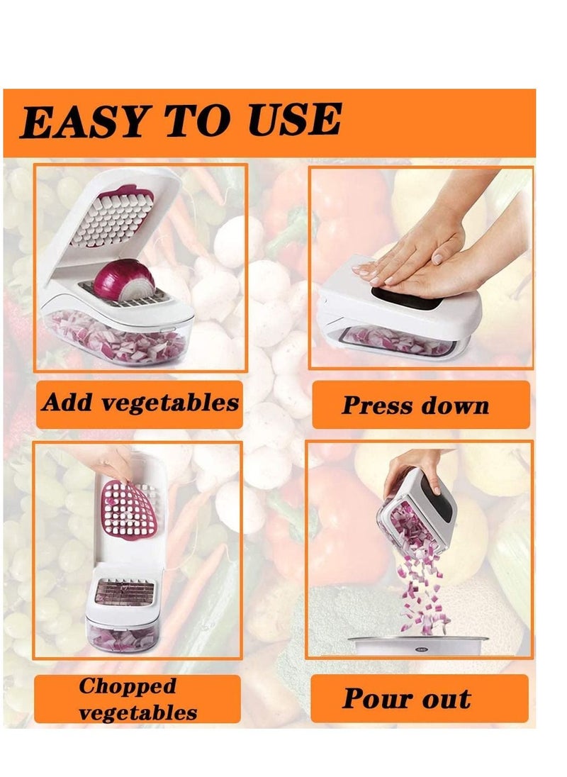 SYOSI - Vegetable Chopper Dicer Onion Chopper Food Chopper Vegetable Cutter Veggie Chopper Onion Cutter Vegetable Dicer Salad Chopper Food Cutter with Glass Container Onion Dicer Food Dicer Chopper - Image 1