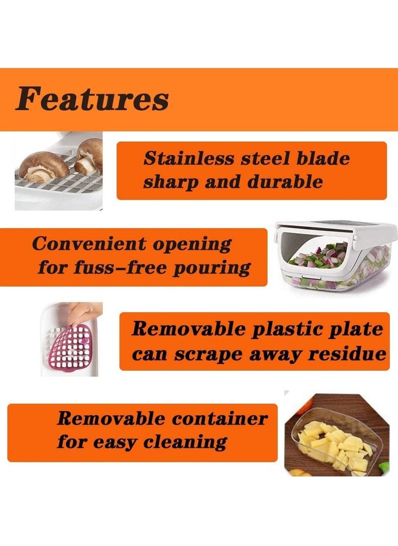 SYOSI - Vegetable Chopper Dicer Onion Chopper Food Chopper Vegetable Cutter Veggie Chopper Onion Cutter Vegetable Dicer Salad Chopper Food Cutter with Glass Container Onion Dicer Food Dicer Chopper - Image 1