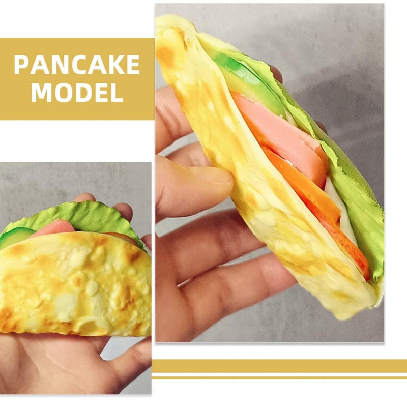 Realistic Pancake Taco Burrito Food Model Decorative Display Prop Kitchen Shop Decor - Image 5