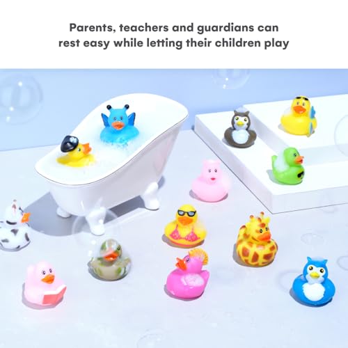 Kicko 2 inches Assorted Rubber Ducks in Bulk - 25 Pack - Ducking Jeeps for Kids - Image 2