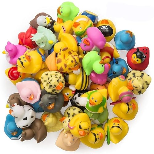 Kicko 2 inches Assorted Rubber Ducks in Bulk - 25 Pack - Ducking Jeeps for Kids - Image 1