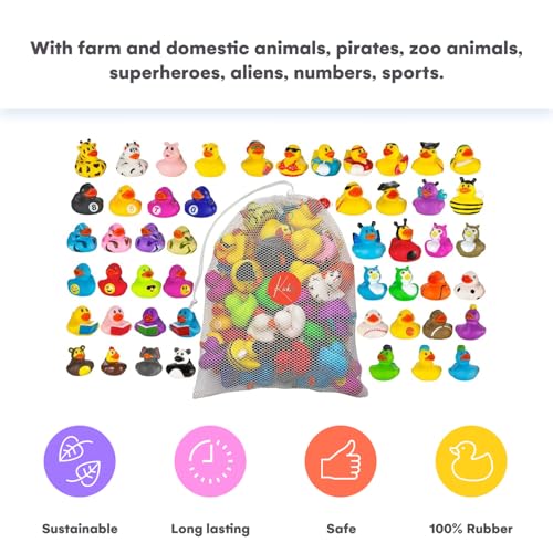 Kicko 2 inches Assorted Rubber Ducks in Bulk - 25 Pack - Ducking Jeeps for Kids - Image 5
