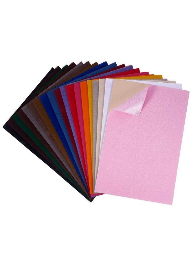 BENECREAT 19 Colors 8.3X11.8 Velvet Fabric Sticky Back Adhesive Back Sheets A4 Self-Adhesive Velvet Fabric Sheet For Halloween Christmas Decor Art And Craft Making - Image 1