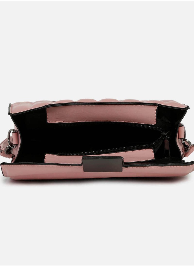 Haute Sauce Luxe Quilted Pink Cross Body Bag  - Image 4