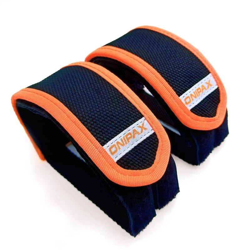 ONIPAX Outdoor Bike Pedal Straps Pedal Toe Clips Straps Tape 2 Pieces (Orange) - Image 1