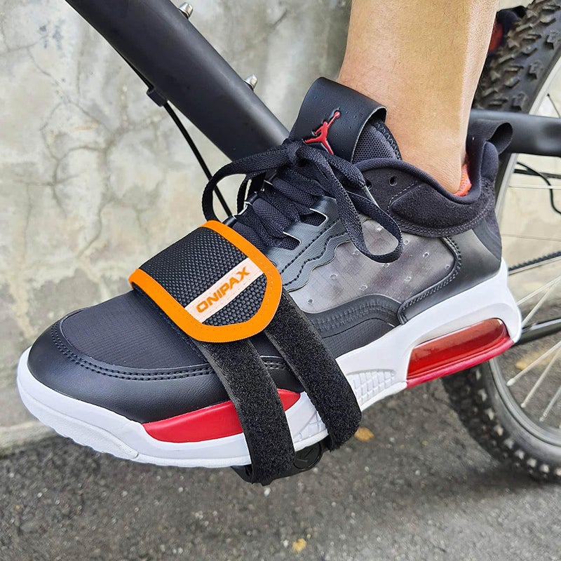 ONIPAX Outdoor Bike Pedal Straps Pedal Toe Clips Straps Tape 2 Pieces (Orange) - Image 2