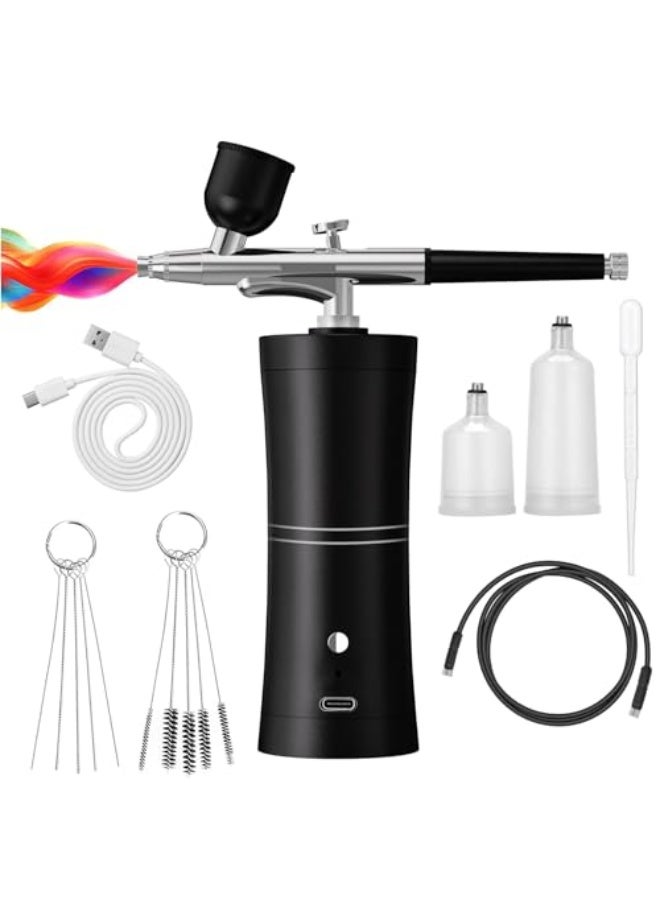 Generic Air Brush Set with Compressor, Cordless, Portable, Adjustable 3-Stage Mini Air Brush Gun for Painting, Nail Art, Makeup and Cake Decorating by Perfworld  - Image 1