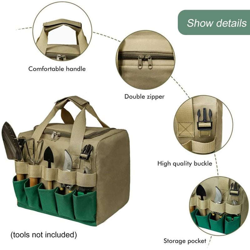 Folding Garden Stool: 12" Height Silver Sturdy Steel Frame With Padded Surface - All-In-One Design With Removable Storage Tote Bag For Home Gardening, Outdoor Yard Work And Garden Enthusiasts - Image 3
