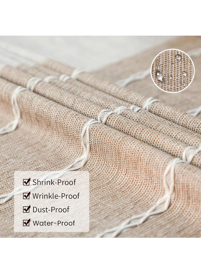 قماش طاولة مستطيل مقاوم للماء، 140 سم *220 سم قماش طاولة مقاوم للماء، غطاء طاولة خالية من التجاعيد، زخرفة طاولة روسية للغداء في المطبخ أعياد الميلاد، 6-8 مقاعد - Image 4