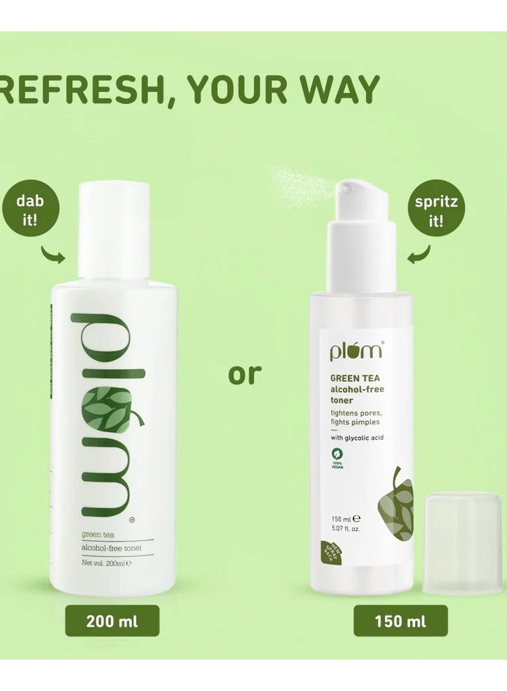 Green Tea Face Toner For Oily Acne Prone Skin Facial Toner for Glowing Skin Shrinks and Tightnes Pores Controls Excess Oil 150ml
