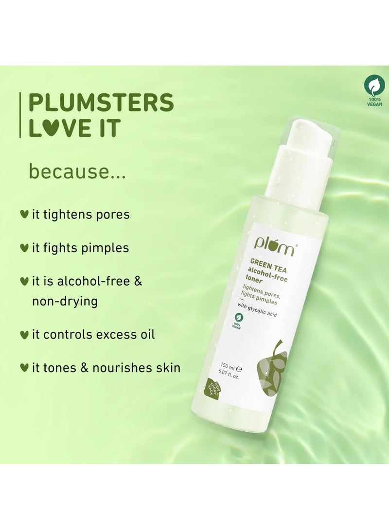 Green Tea Face Toner For Oily Acne Prone Skin Facial Toner for Glowing Skin Shrinks and Tightnes Pores Controls Excess Oil 150ml