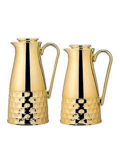 Alsaif Al Saif Waad 2 Pieces Coffee And Tea Vacuum Flask Set, Size: 1.0/0.7 Liter, Color:Gold  - Image 1