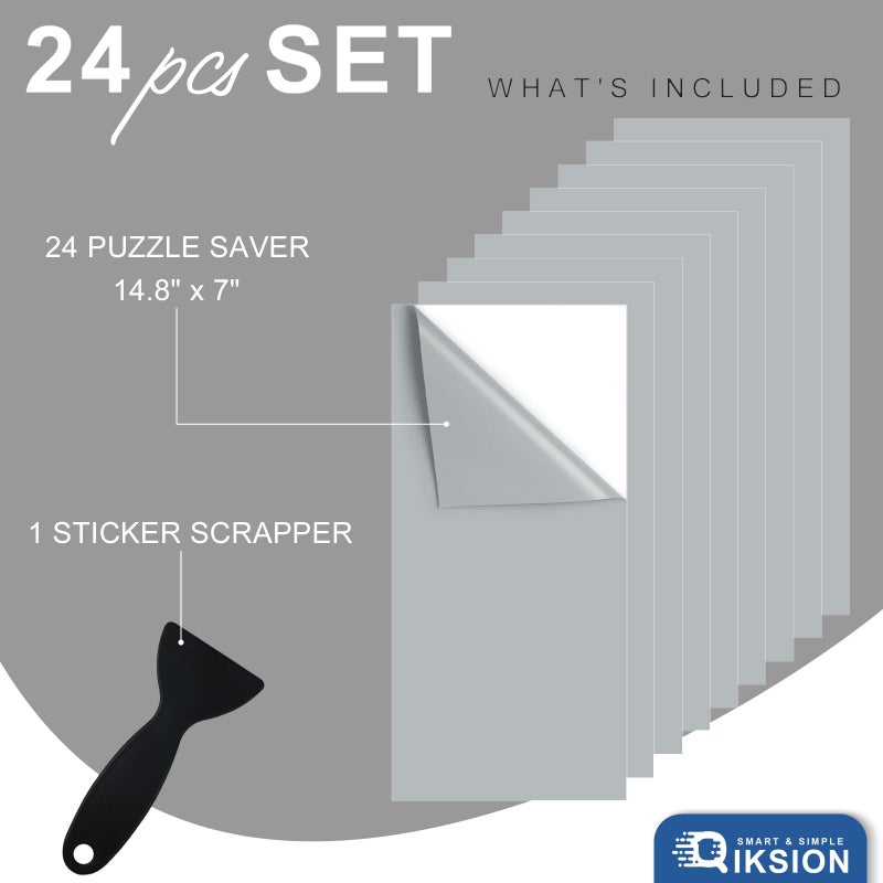 QIKSION 24 Puzzle Saver Sheets, Puzzle Glue Sheets for 1000-3000 Pieces, Preserve & Frame 4 x 1000 Pieces Jigsaw Puzzles - Image 2