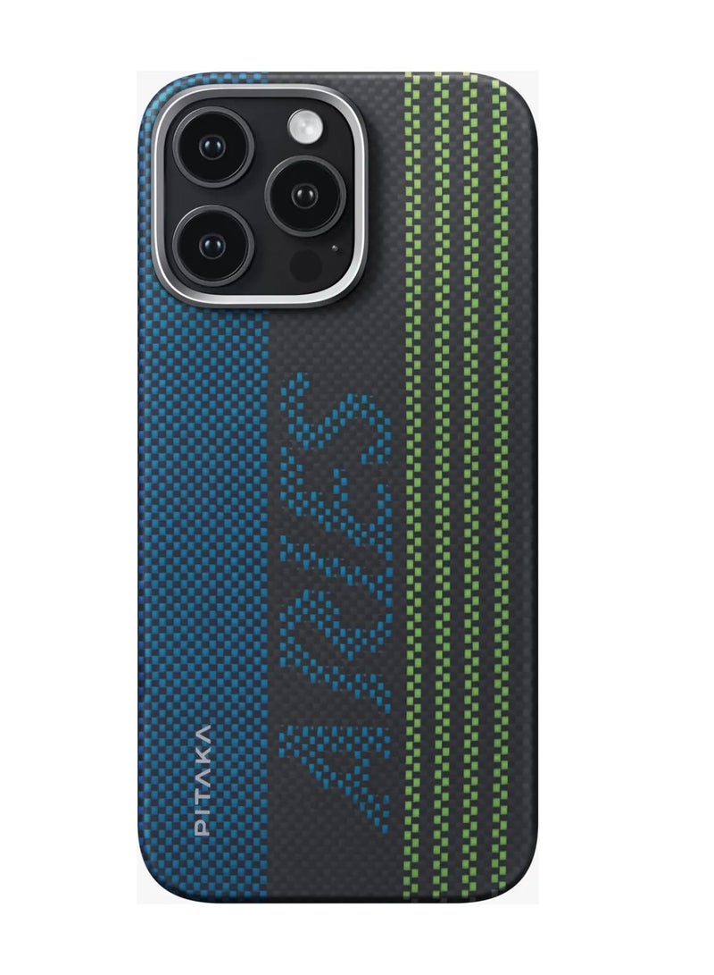 بيتاكا جراب Aries Tactile Woven لهاتف iPhone 16 Pro / متوافق مع MagSafe / يتوهج في الظلام / مصنوع من ألياف الأراميد / مقاوم للخدش / نحيف وخفيف الوزن / شحن لاسلكي لهاتف iPhone 16 Pro - بطاقة ائتمان - Image 1