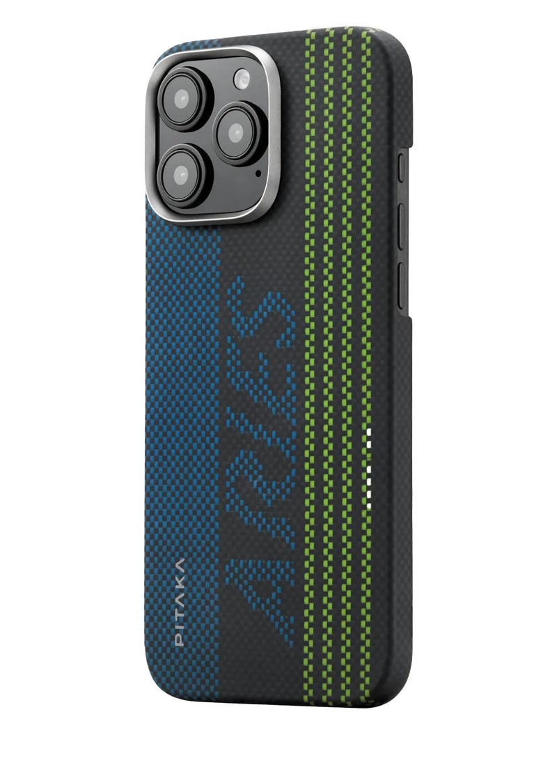 بيتاكا جراب Aries Tactile Woven لهاتف iPhone 16 Pro / متوافق مع MagSafe / يتوهج في الظلام / مصنوع من ألياف الأراميد / مقاوم للخدش / نحيف وخفيف الوزن / شحن لاسلكي لهاتف iPhone 16 Pro - بطاقة ائتمان - Image 4