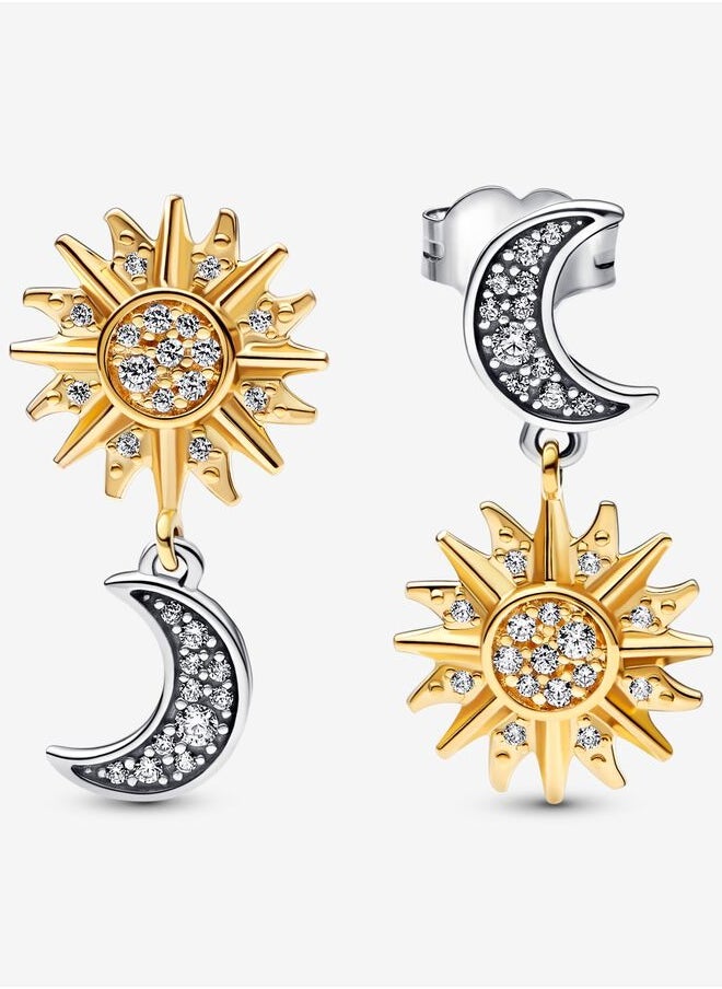 Pandora Violet - Pandora two-color reverse sun and moon earrings - Image 1