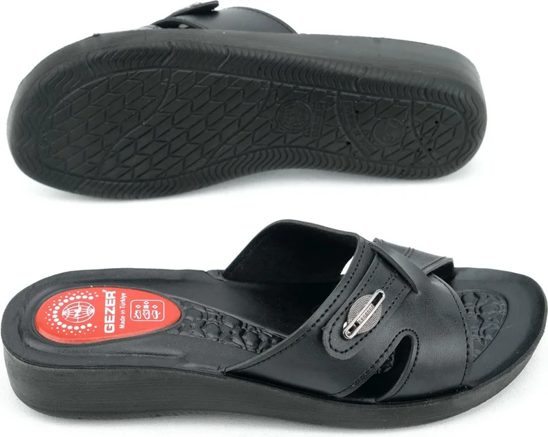 Gezer Women's Summer Faux Leather Comfortable Sole Daily Slippers