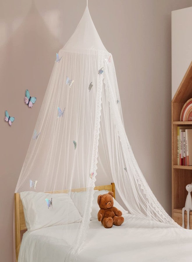 LOAOL Kids Bed Canopy with Lace Hanging Canopy Net for Baby Crib Nook Castle Game Tent Nursery Play Room Decor (Butterfly) - Image 2