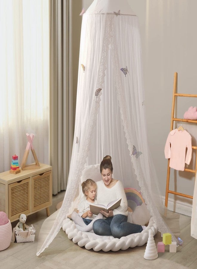 LOAOL Kids Bed Canopy with Lace Hanging Canopy Net for Baby Crib Nook Castle Game Tent Nursery Play Room Decor (Butterfly) - Image 3