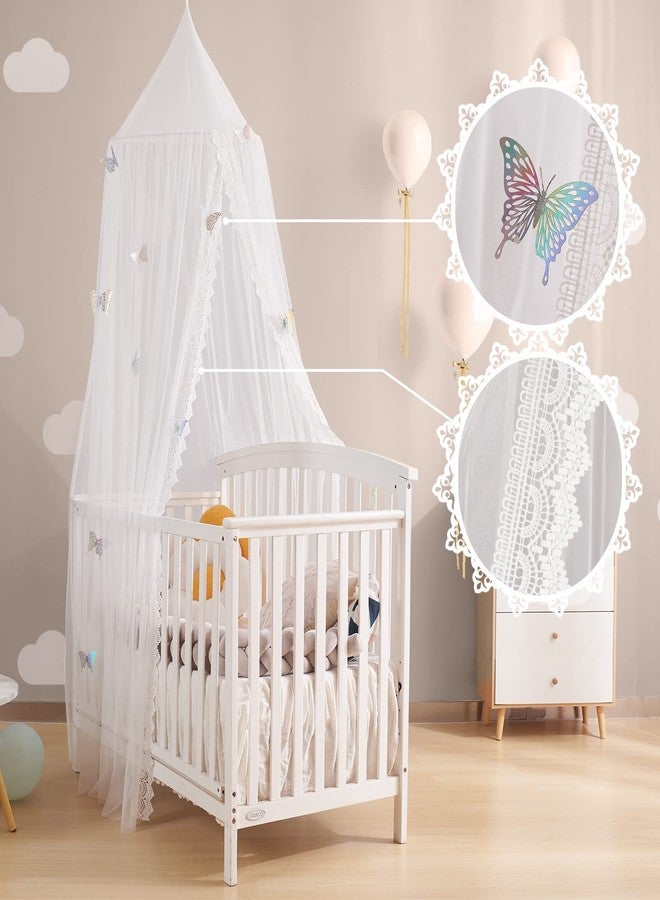 LOAOL Kids Bed Canopy with Lace Hanging Canopy Net for Baby Crib Nook Castle Game Tent Nursery Play Room Decor (Butterfly) - Image 5