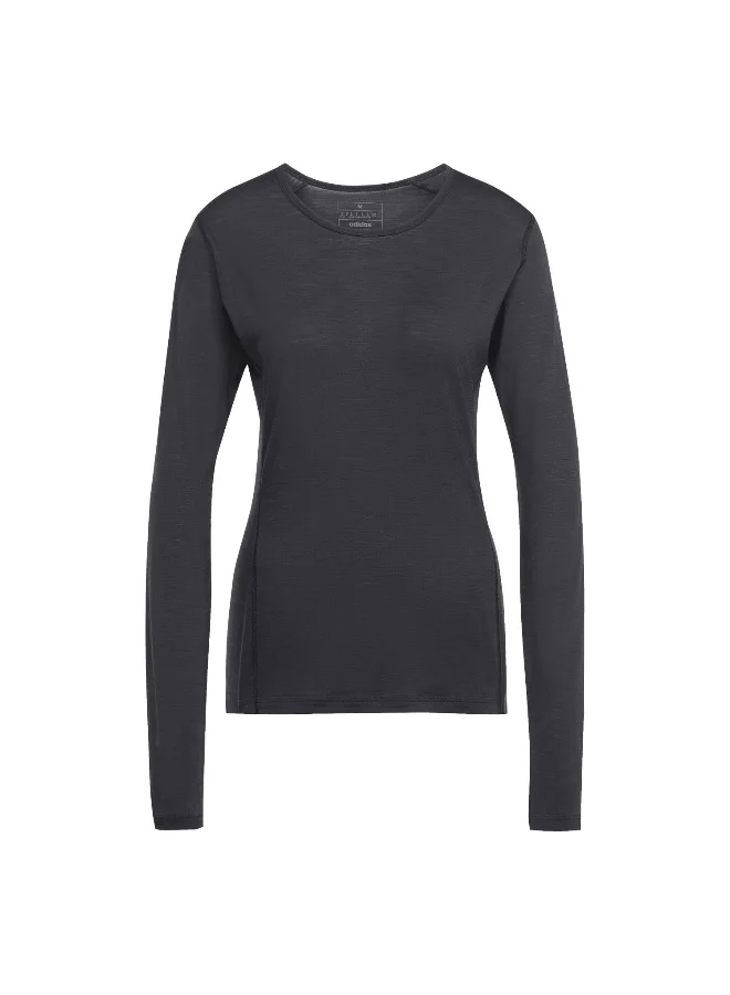 adidas Xpr Mer150 Ls W Black Hiking T-Shirts For Women 2XS