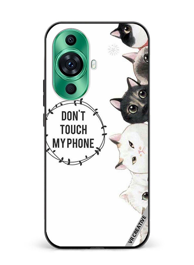 VR CREATIVE Protective Case Cover For Huawei nova 11 Cats Don't Touch My Phone Design Multicolour - Image 1