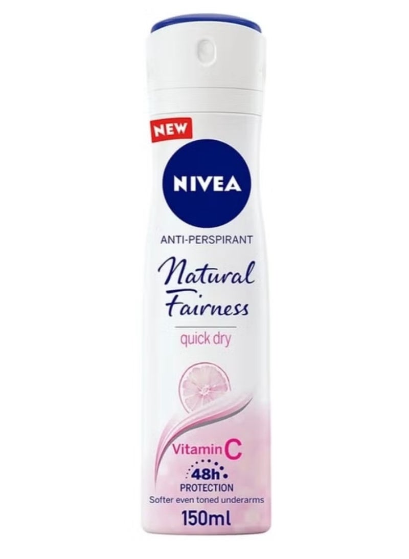 Nivea Natural Fairness Deodorant Spray White/Pink 150ml