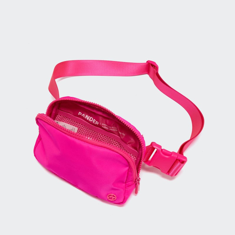Pander Two Way Zipper Fanny Pack Nylon Everywhere Belt Bag for Women, Water Repellent Waist Packs, Crossbody Bags with Adjustable Strap (Sonic Pink). - Image 5