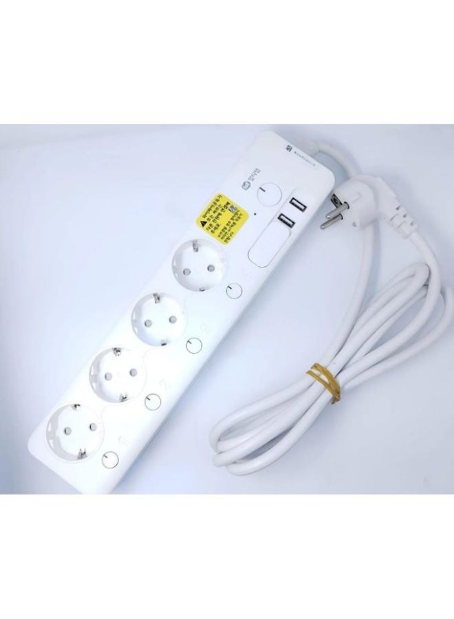 إل جي مشترك كهرباء أصلي تريد استيراد الخارج عالي الجودة مكون من 4 منافذ و2 منفذ USB من النحاس ويستخدم لحماية الأجهزة الجديدة من تغير الجهد الكهربي - Image 1