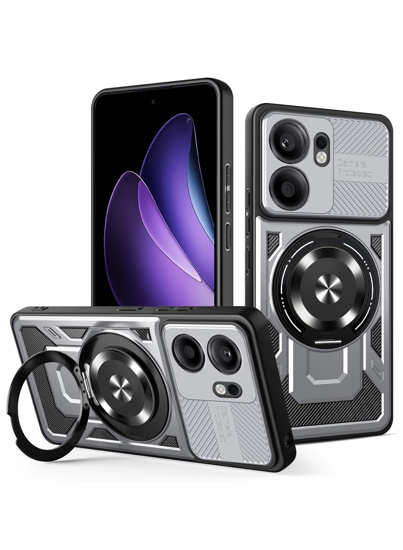 Case Cover Shock Resistant Protect Camera TPU + PC Compatible with Oppo Reno 13F (Grey)