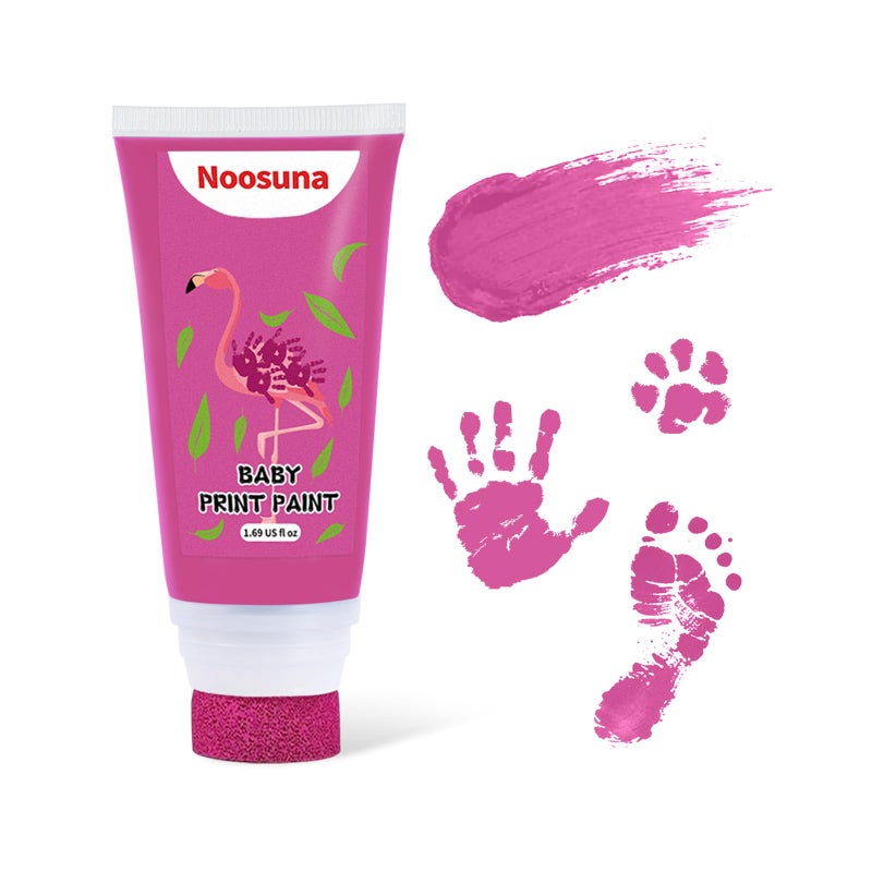 Noosuna Baby Hand and Footprint Ink with Sponge Head Baby Safe Paint 169 fl oz NonToxic and Washable Dog Safe Paint for Paws Suitable for Babies and Pets Newborn Memento New Mom Gifts Pink - Image 3